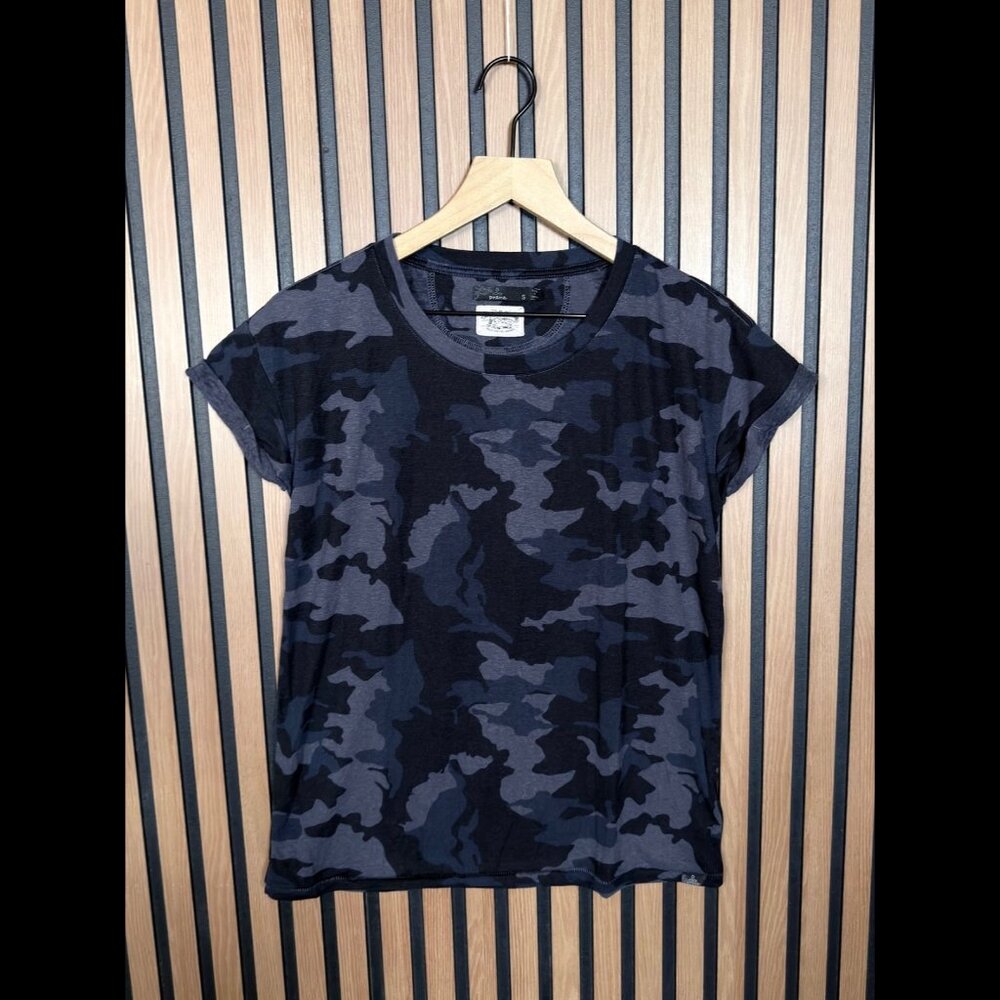 Prana Shirt Small Womens Gray Camouflage Short Sleeve Tee